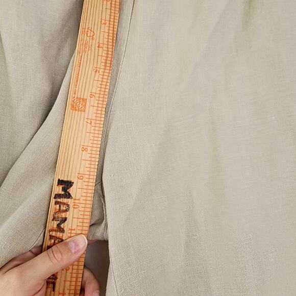 J.Jill Love Linen Pants Size XS Pockets Tan Beige Pedal Pushers Y2K Cleangirl - Picture 9 of 11